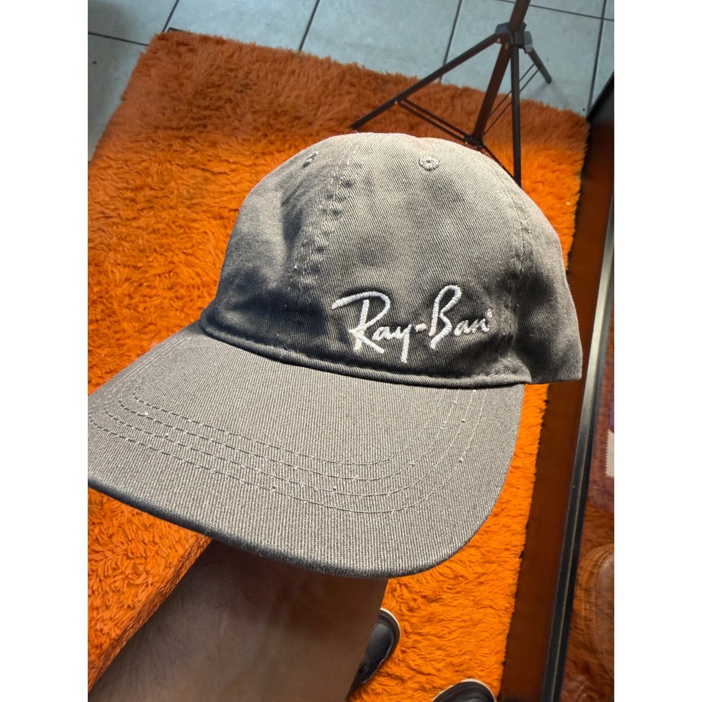 Ray-Ban Baseball Cap Charcoal Grey Embroidered Logo Adjustable Dad Hat